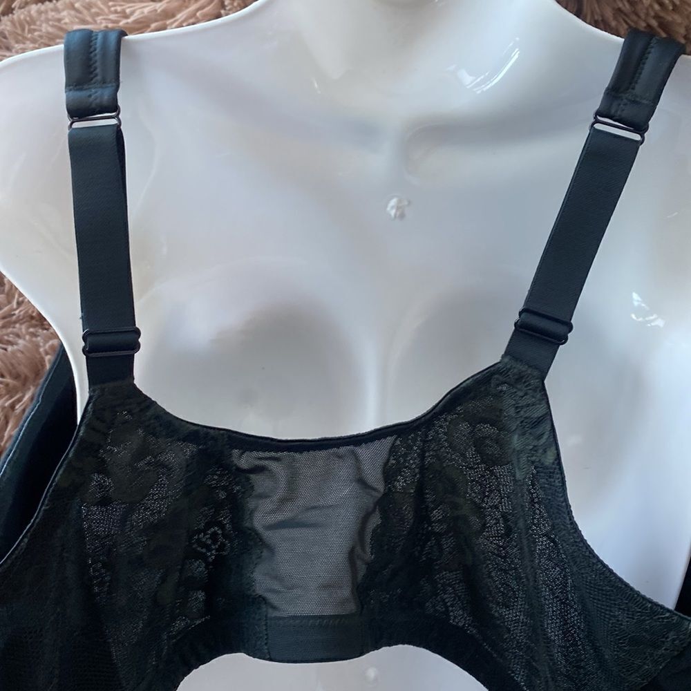 Lane Bryant Cacique lightly lined front closure Racerback Bra Black 44G - Picture 4 of 6